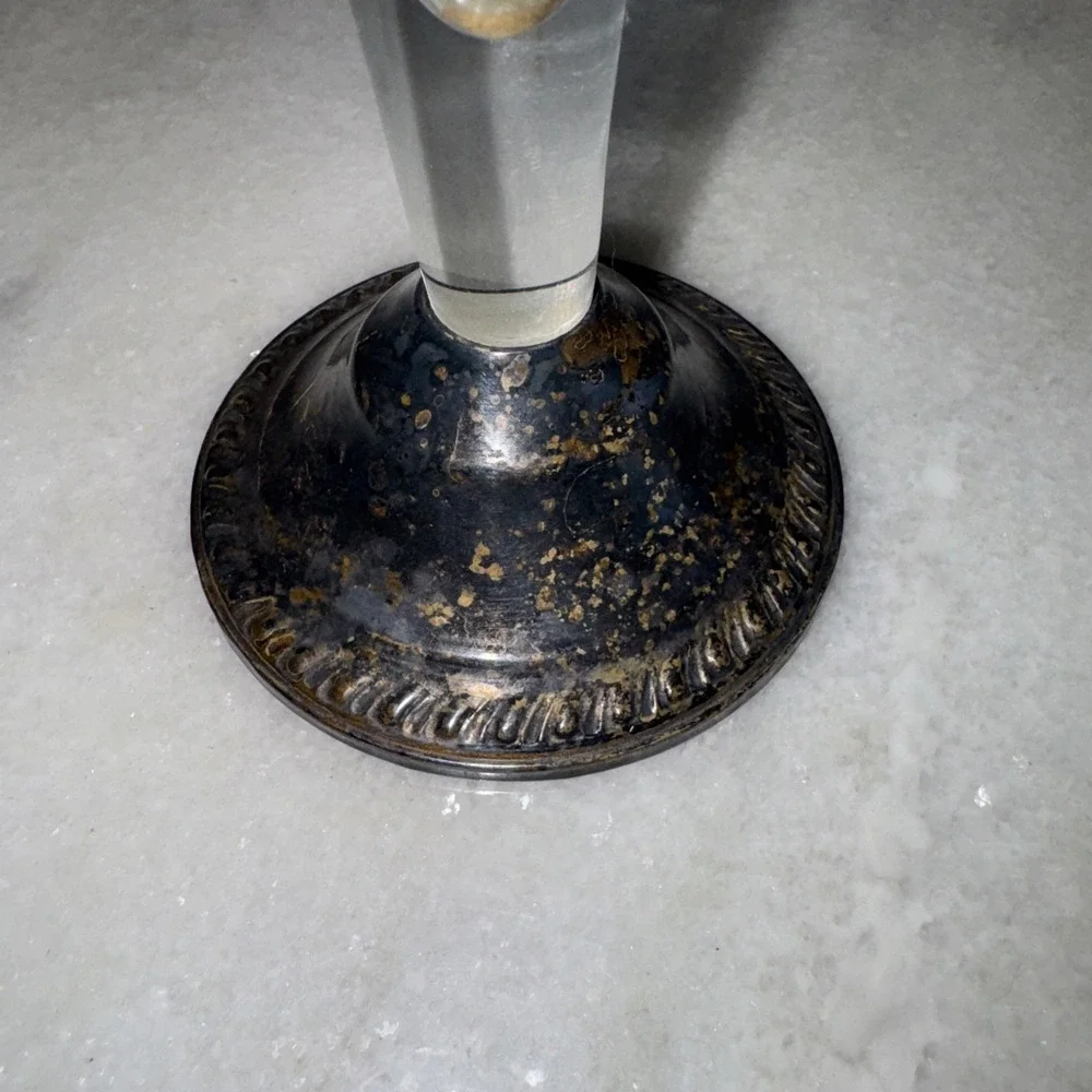 Vintage Duchin Creation Sterling Silver‎ Weighted Base Floral Etched Bud Vase